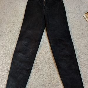 High-rise vintage black suede jeans. Perfect condition